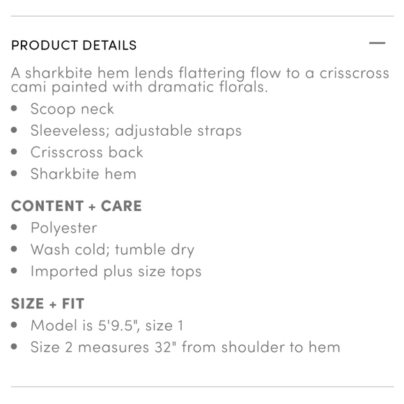 💜 2/$36 💜Torrid Plum Floral Cami w/Crisscross Back 2x - Picture 8 of 12